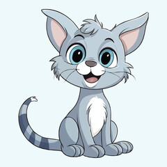 Cute 2D cartoon Cat Vector Illustration
