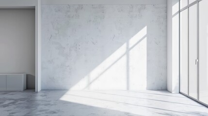 Obraz premium Contemporary Minimalist Interior with a Clean Empty Wall, Ideal for Art or Painting Mockups, Bright and Stylish Design.