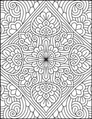 Hand- Drawn Mandala Coloring Page | Mandala Coloring Page For Adults | Floral Mandala Coloring Page
