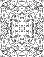 Hand- Drawn Mandala Coloring Page | Mandala Coloring Page For Adults | Floral Mandala Coloring Page