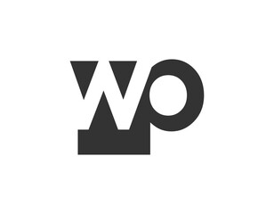 WP creative geometric initial based modern and minimal logo. Letter w p trendy fonts.