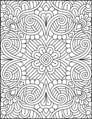 Hand- Drawn Mandala Coloring Page | Mandala Coloring Page For Adults | Floral Mandala Coloring Page