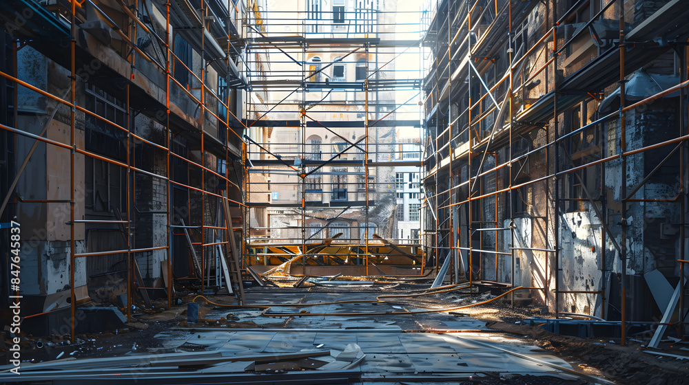 Poster scaffolding front of view background the empty place