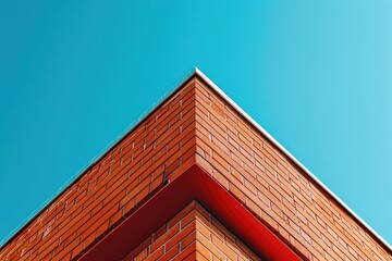 red brick building on blue sky background