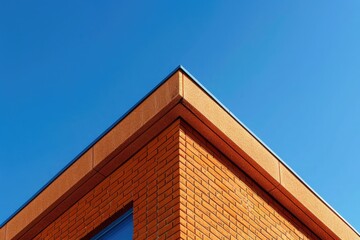 red brick building on blue sky background