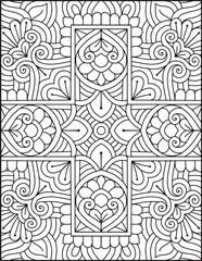 Hand- Drawn Mandala Coloring Page | Mandala Coloring Page For Adults | Floral Mandala Coloring Page