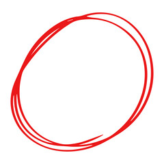 red hand drawn circle element