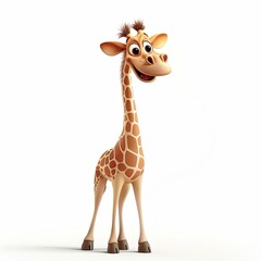 Fototapeta premium Smiling Cartoon Giraffe Illustration