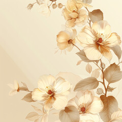 soft beige flowers on light background