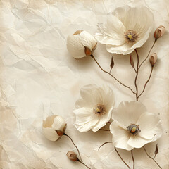 beige flowers with textured background