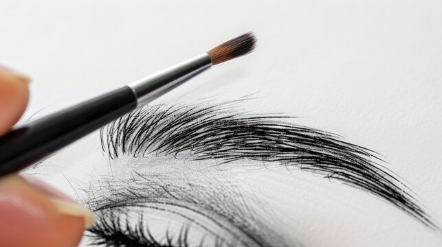 The image is a black and white drawing of a woman's eye. The drawing is very detailed and captures the woman's expression. The image is a beautiful example of the artist's skill.