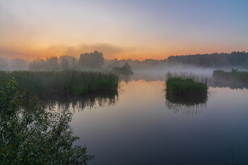 sunrise over the lake