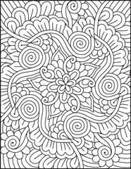 Hand- Drawn Mandala Coloring Page | Mandala Coloring Page For Adults | Floral Mandala Coloring Page