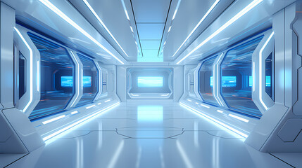 Obraz premium Sci-fi spaceship corridor