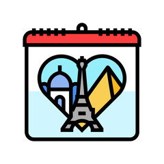 monuments sites international day color icon vector. monuments sites international day sign. isolated symbol illustration