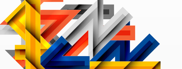 Line zig zag dynamic geometric abstract background. Colorful lines with shadow and light effects, various routes concept. Vector Illustration For Wallpaper, Banner, Background, Card