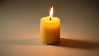 yellow candle flame isolated light glowing, copy space banner poster header design