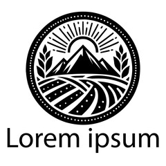 A black agriculture  logo on white simple background