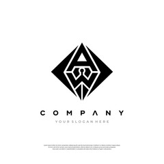 Stylish AW Monogram Design logo Premium Design