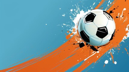 Fototapeta premium Soccer football banner background with ball. Illustration generated by ai.
