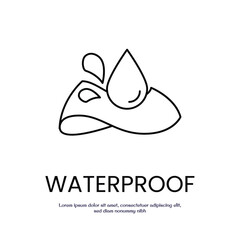 waterproof concept thin outline icon vector design good for web and mobile app