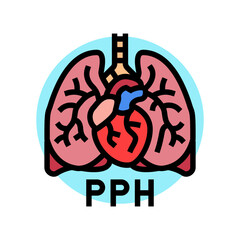 primary pulmonary hypertension color icon vector. primary pulmonary hypertension sign. isolated symbol illustration