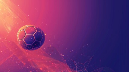 Fototapeta premium Soccer football banner background with ball. Illustration generated by ai.