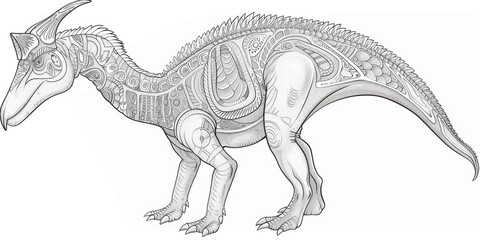Fototapeta premium Intricate Dinosaur Illustration