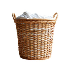 Obraz premium Basket with clothes on transparent background