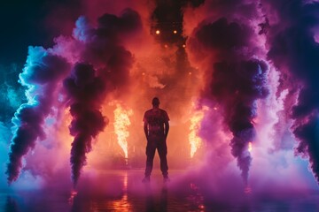 The final bow the stage behind the performers erupting in a controlled inferno signifying the end of an electrifying show