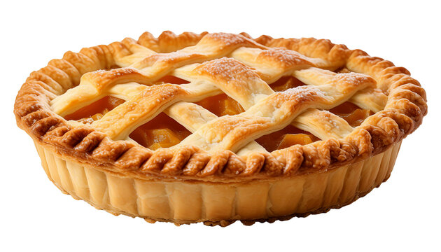 Tasty homemade apple pie on transparent background