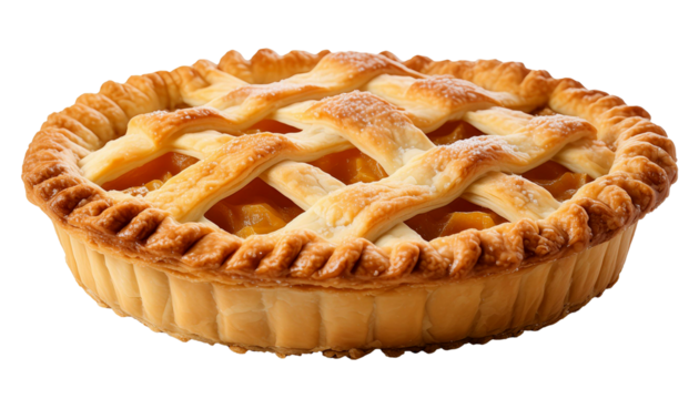 Tasty homemade apple pie on transparent background