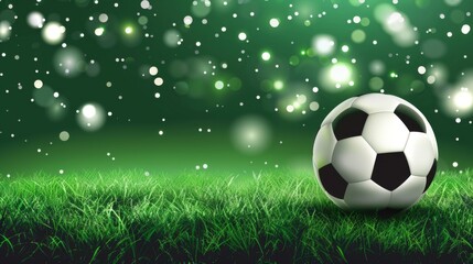 Naklejka premium Soccer football banner background with ball. Illustration generated by ai.