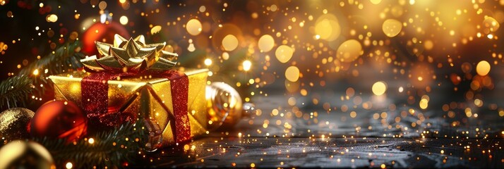 Naklejka premium Festive secret santa poster wishing merry christmas and happy new year with ample copy space