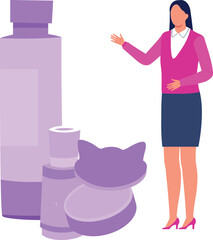 The girl is talking about makeup.