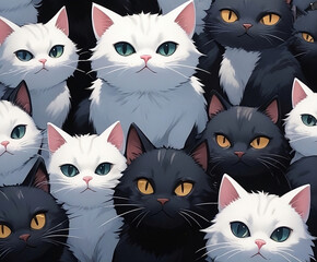 Black and white cats