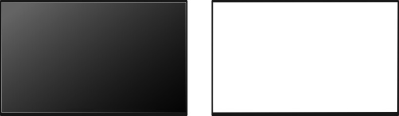 Modern TV set on a transparent background. Vector realistic tv template. Modern TV monitor. Plasma tv mockup. Vector EPS 10