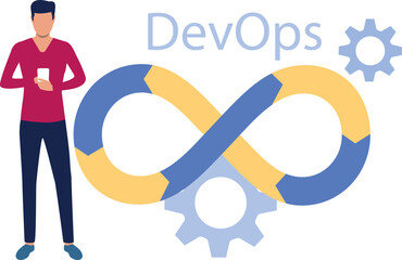 A boy is using mobile phone.