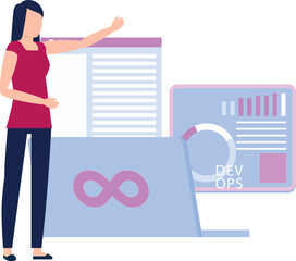 A girl is pointing at the chart graph document.