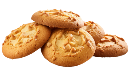 peanut butter cookies on transparent background