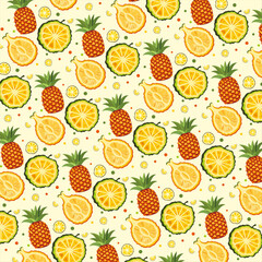 Fruits pattern colorful in realistic design