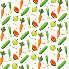 Fruits pattern colorful in realistic design