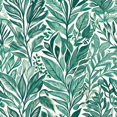 seamless pattern with leaves, vector ready for design 