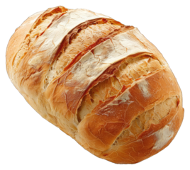 Artisan Bread Loaf Whole. Isolated on a Transparent Background. Cutout PNG.