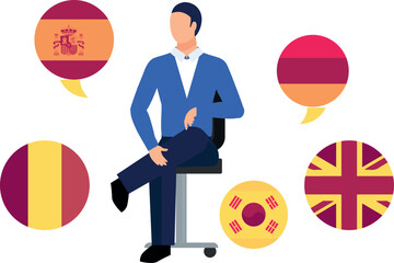 The boy is sitting on the chair.