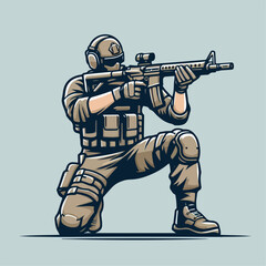 Soldier vector illustration.