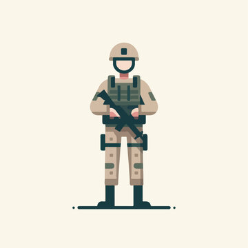 recommend clip art: Soldier vector illustration.
