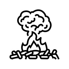 emissions wood pellets line icon vector. emissions wood pellets sign. isolated contour symbol black illustration