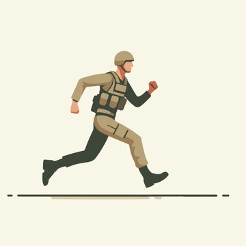 recommend clip art: Soldier running vector illustration.