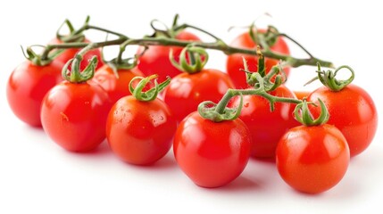 Cherry tomatoes on a white background